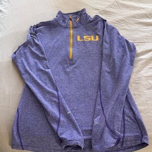 Nike Purple LSU Quarter-Zip Long Sleeve Top with Yellow Accents